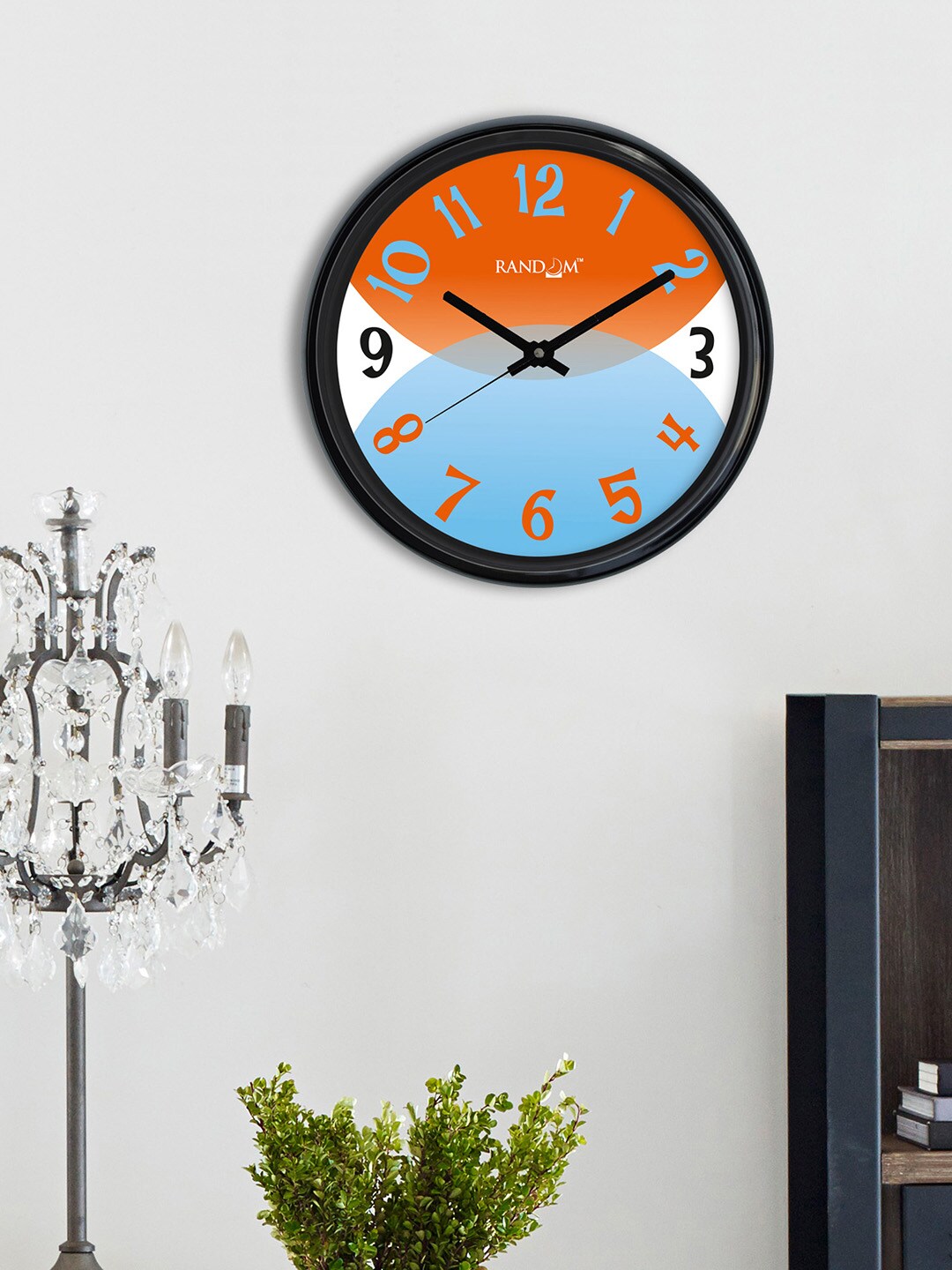 RANDOM Orange Round Solid 30.48 cm Analogue Wall Clock Price in India