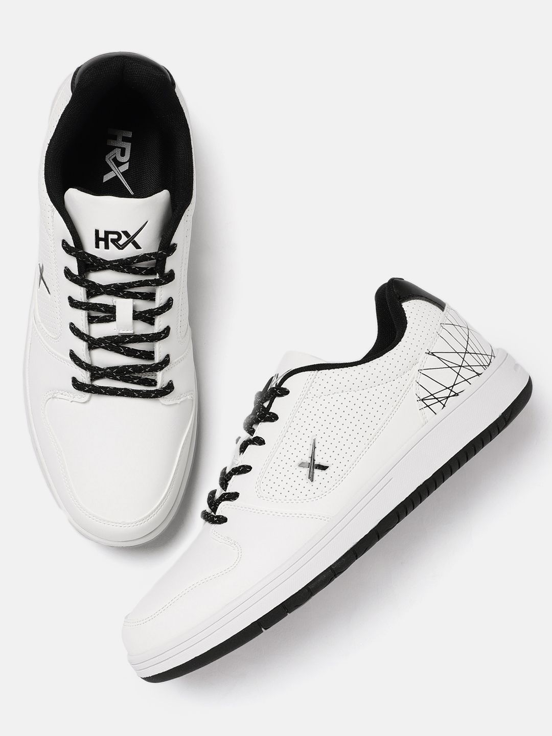 HRX by Hrithik Roshan Men White & Black Board Life Sneakers