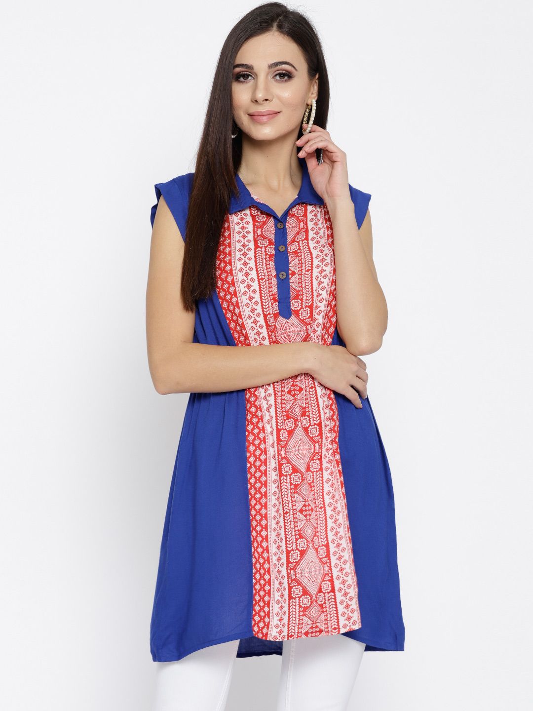 Bronz Blue Printed Tunic Price in India