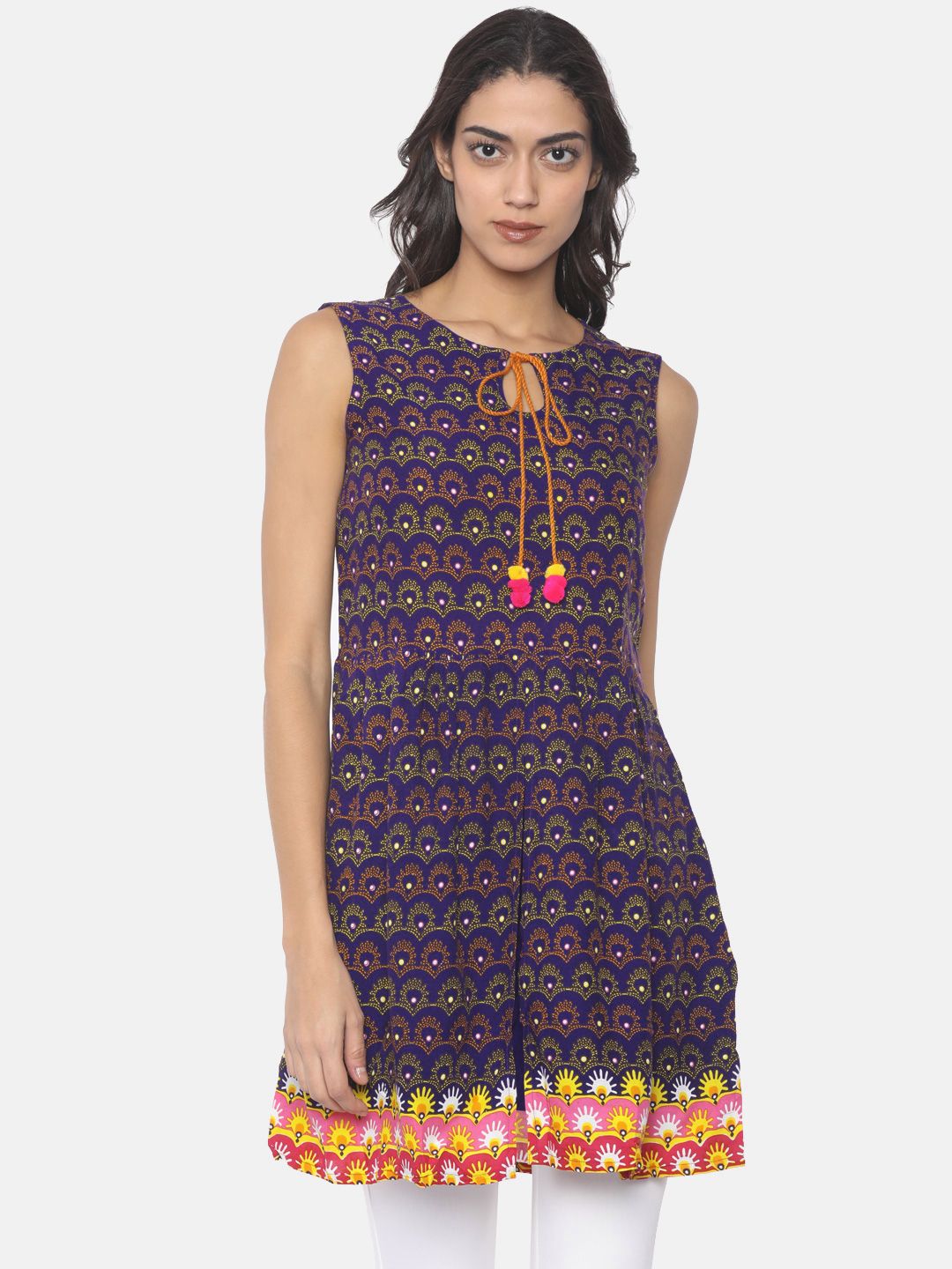 Bronz Blue Printed Tunic Price in India