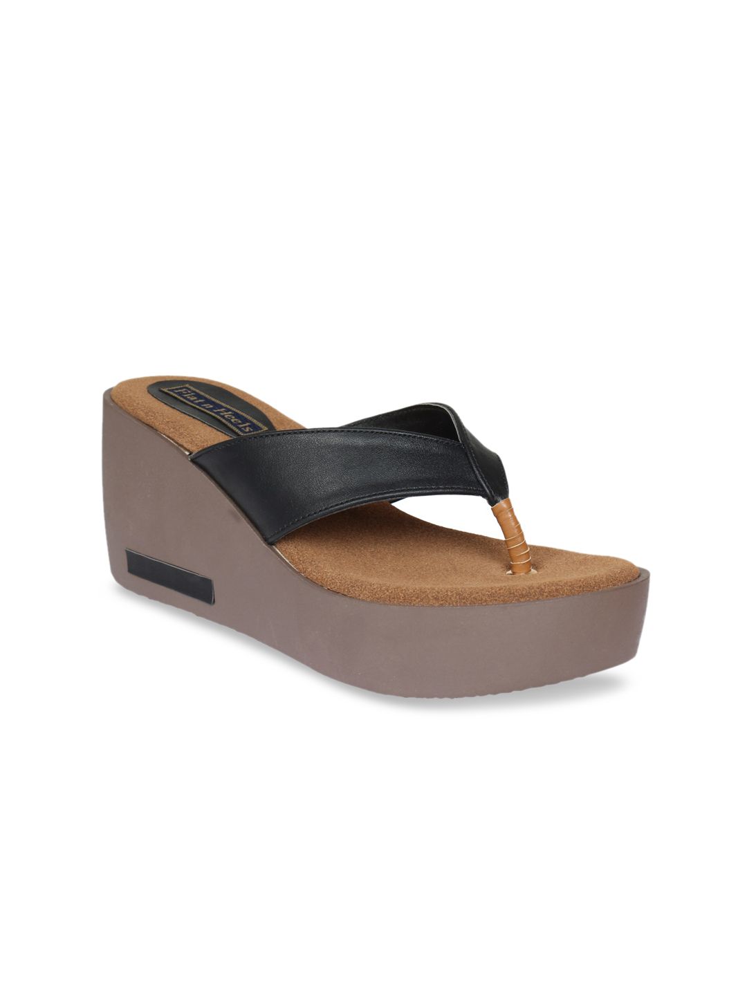 Flat n Heels Women Black Solid Sandals Price in India