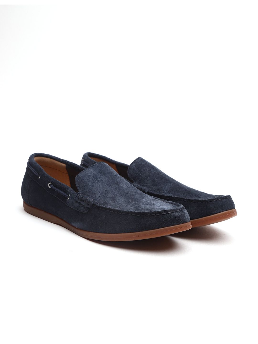 clarks blue suede loafers