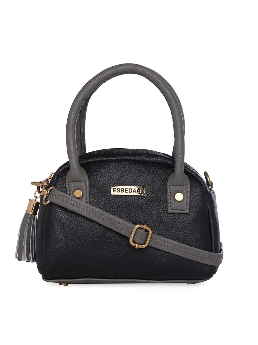 ESBEDA Black & Grey Solid Sling Bag Price in India