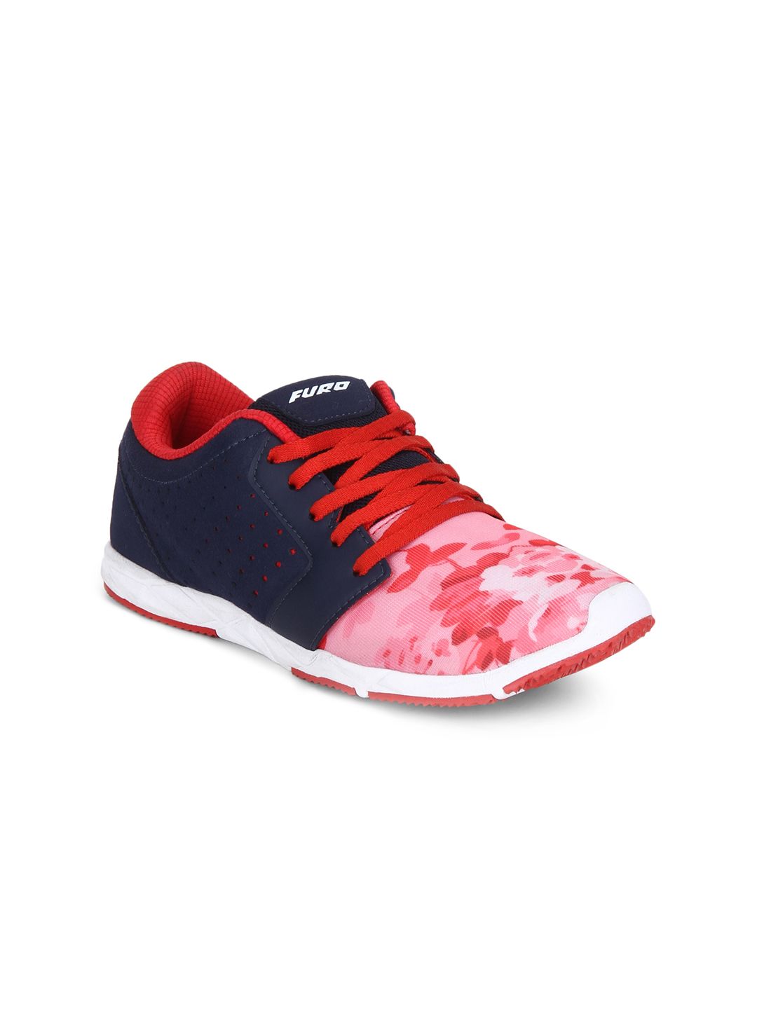 FURO by Red Chief Women Blue & Red Mesh Mid-Top Running Shoes Price in India