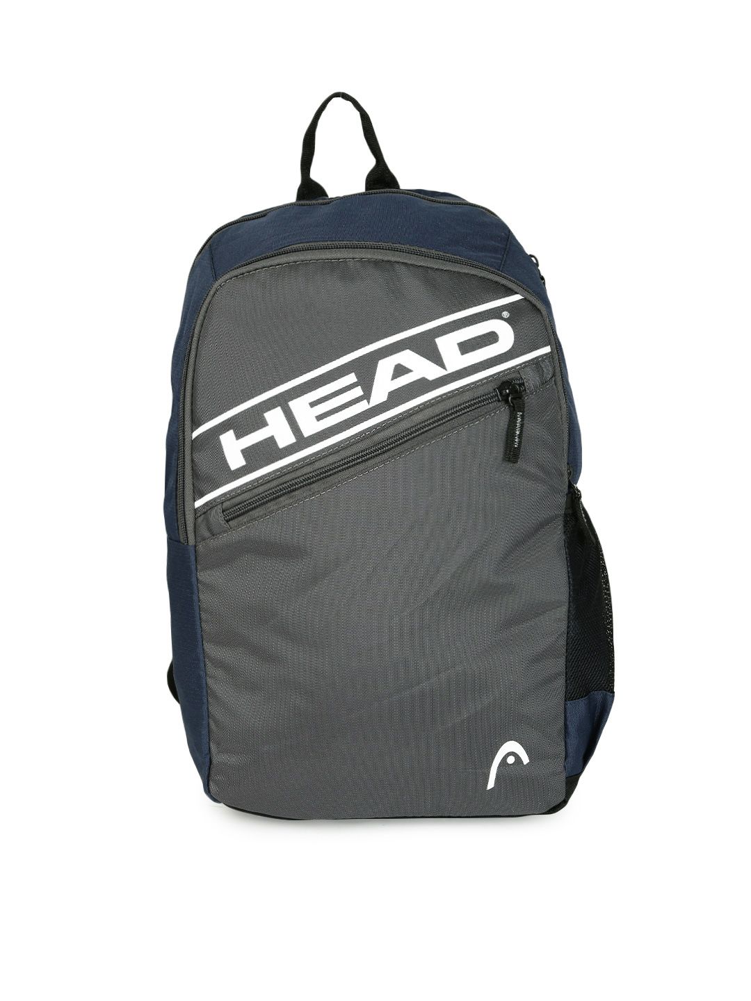 Head Unisex Grey & navy Colourblocked Brand Logo Print Davis Laptop Backpack Price in India
