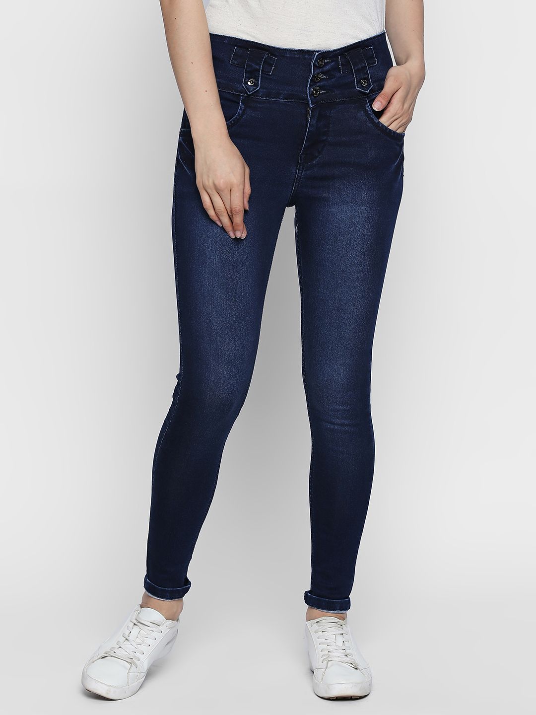 High Star Women Blue Slim Fit High-Rise Clean Look Stretchable Jeans Price in India