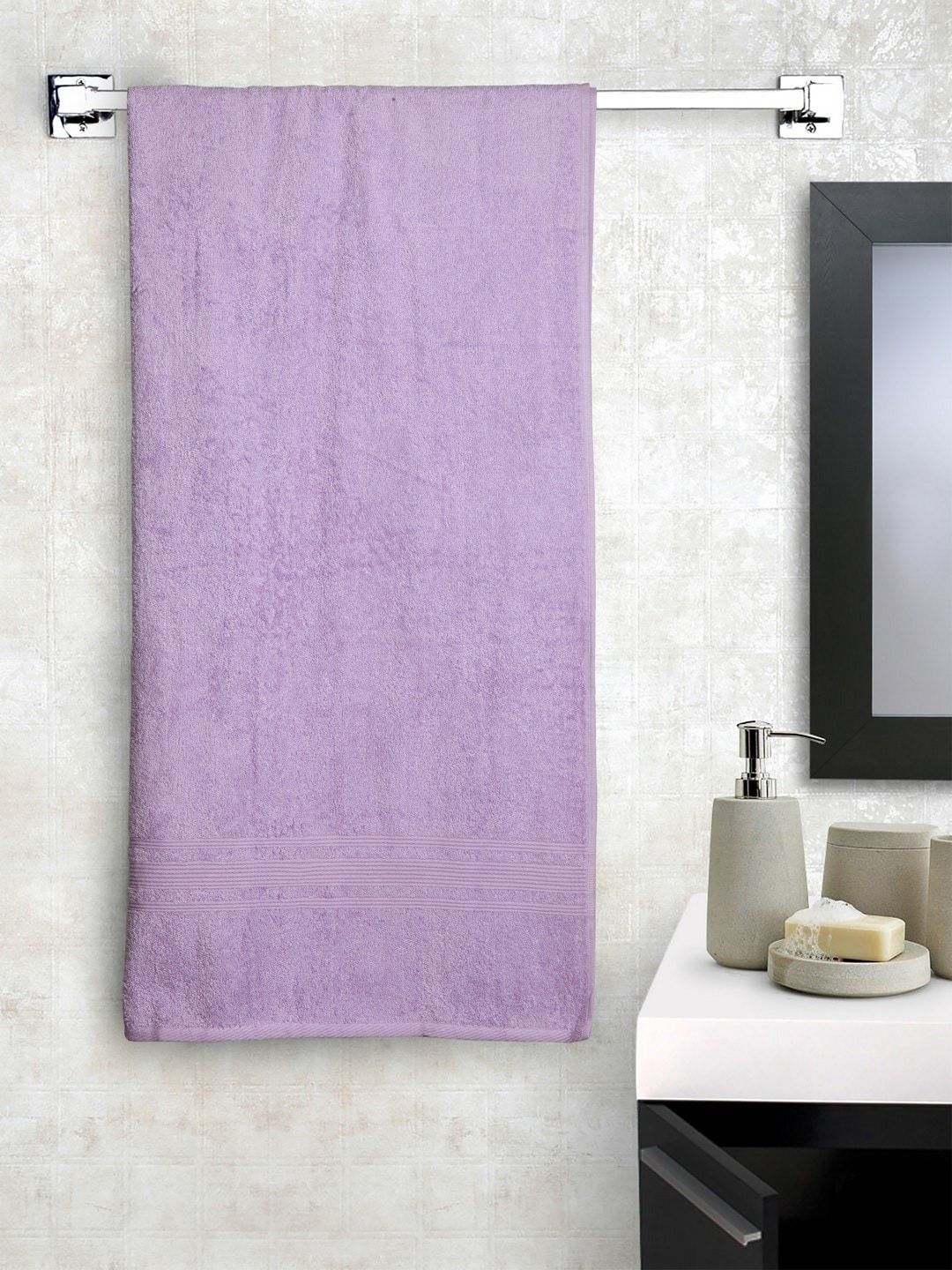 Lushomes Lavender Solid Bath Towel Price in India