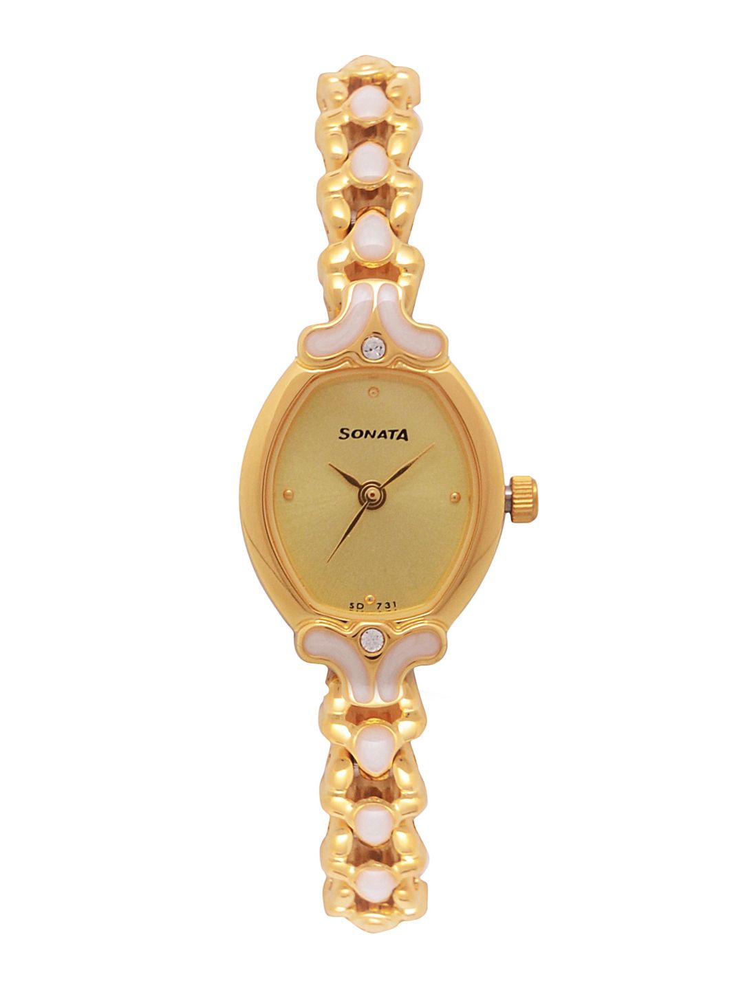 Sonata Women Gold-Toned Analogue Watch NK8068YM02 Price in India