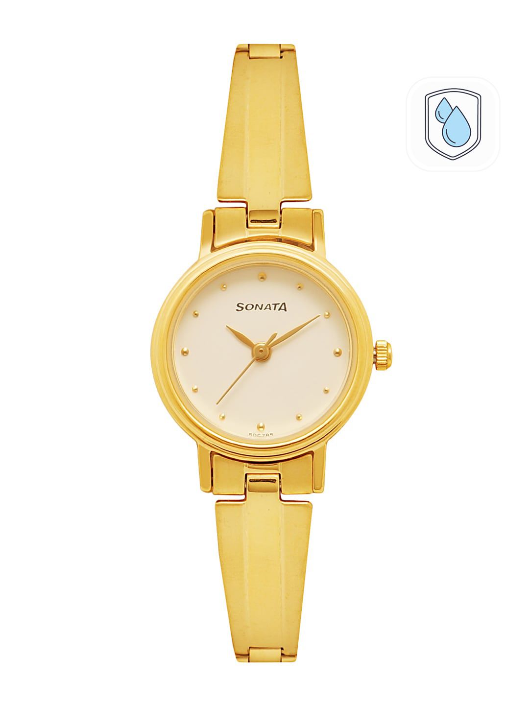 Sonata Quartz Analog With White Dial Watch For Women - Nt8096ym04