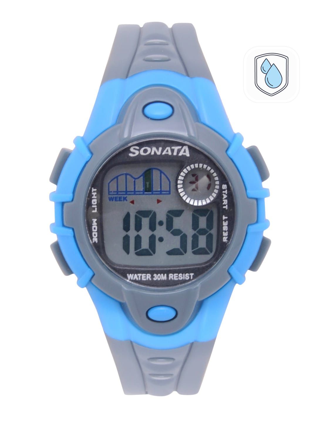 Sonata Sf Digital With Black Strap Unisex Watch - Nt87012pp03