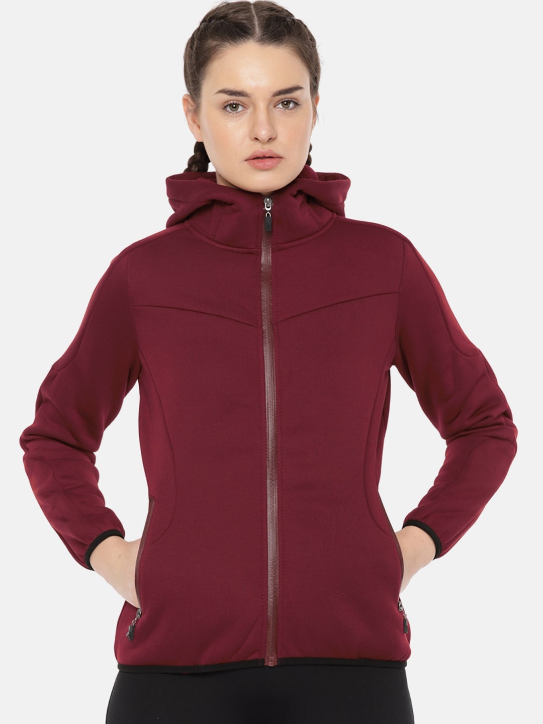 HRX by Hrithik Roshan Women Red Solid Sporty Jacket Price in India