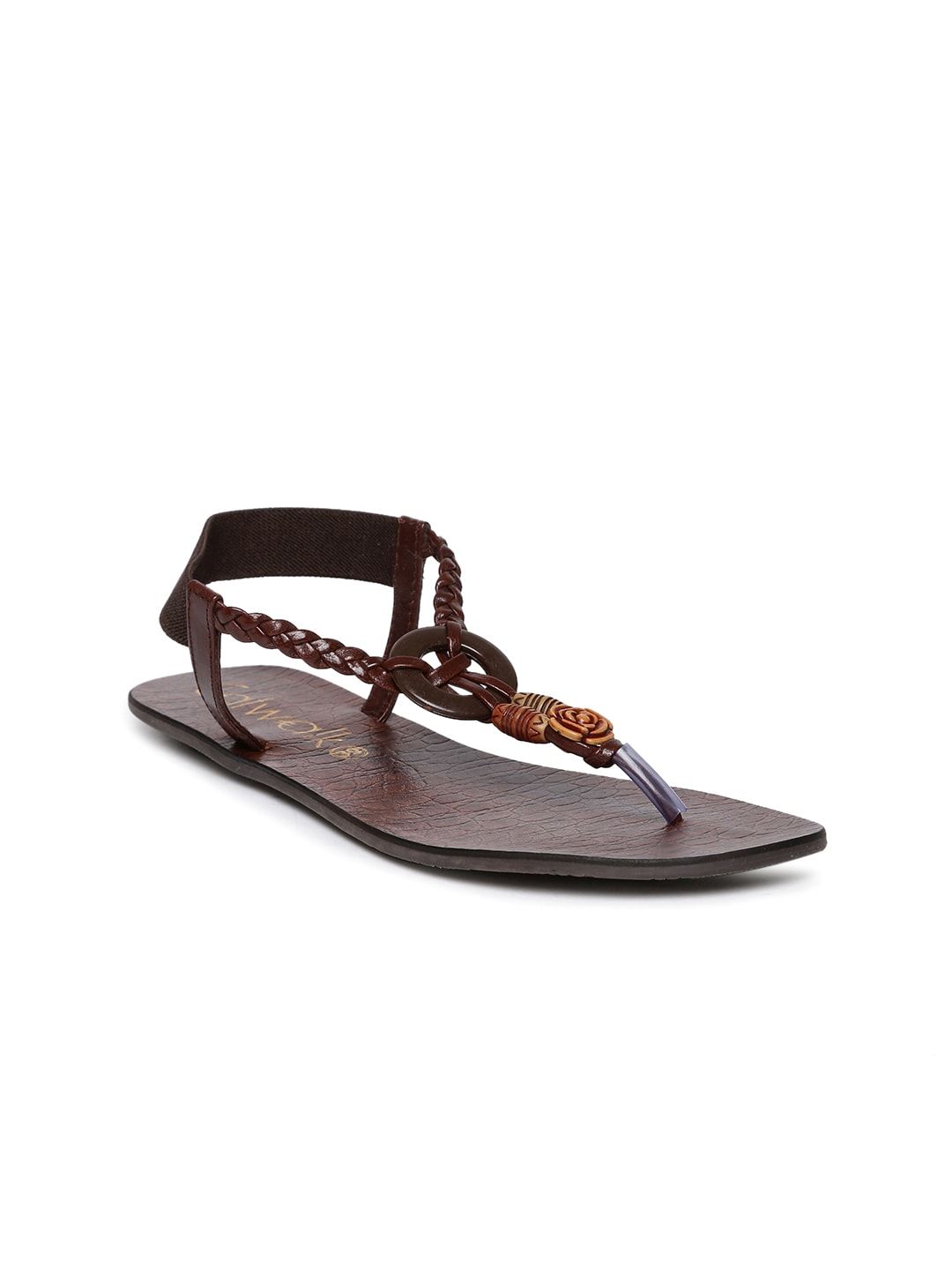 Catwalk Women Brown T-Strap Flats Price in India