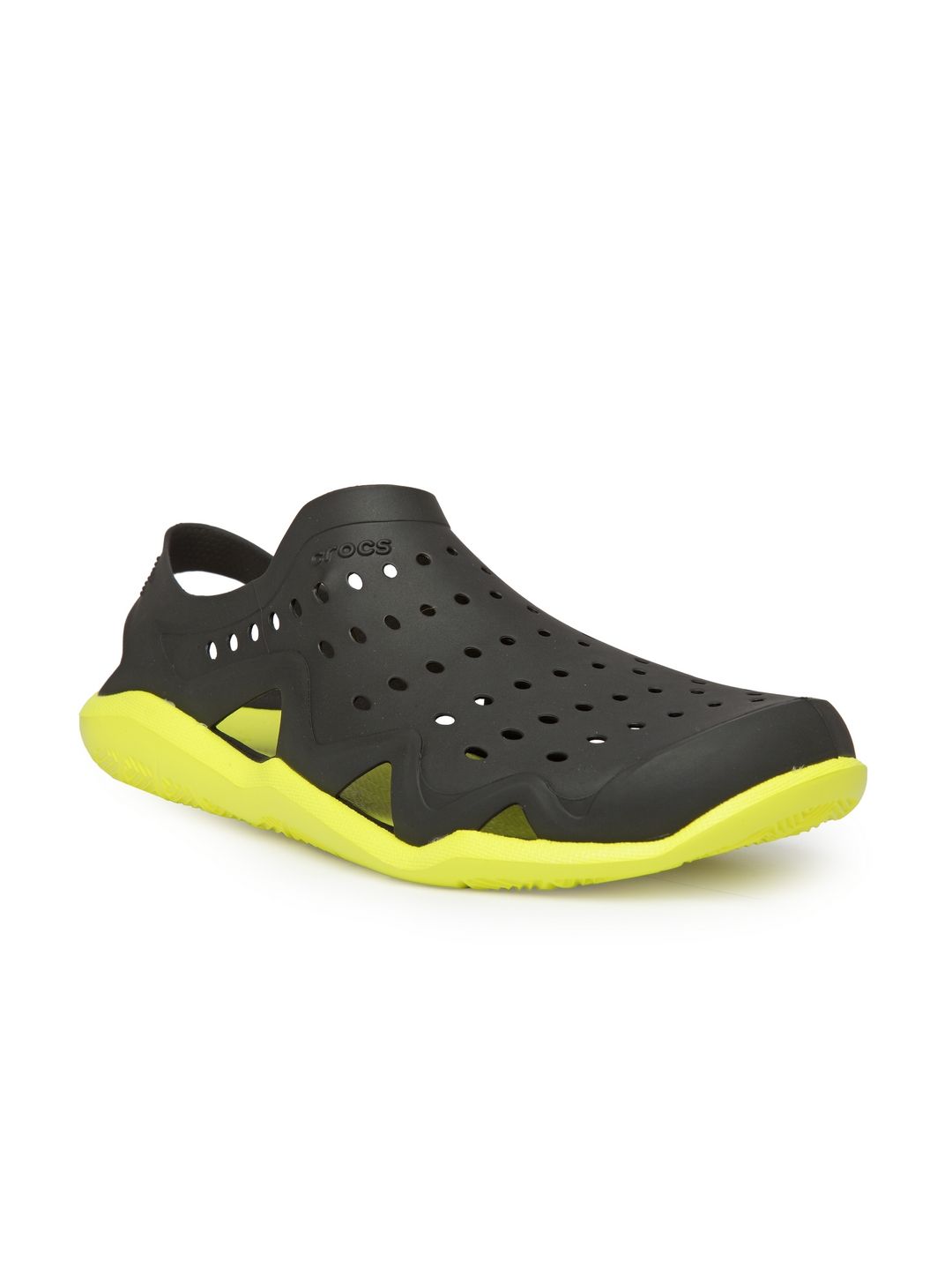 Crocs Mens M9 Swiftwater Wave Black Yellow Water Shoes Clogs Sports Athleisure CROCS | Shoes | Crocs Mens M9 Swiftwater Wave Black Yellow  main image 3
