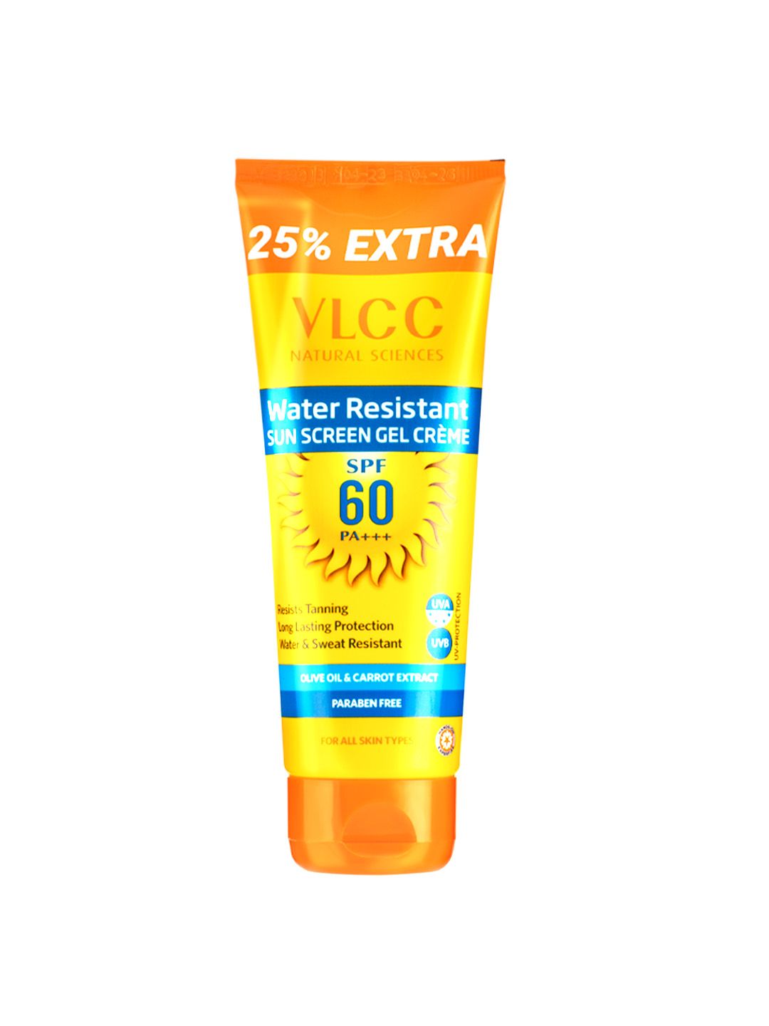 VLCC Water Resistant SPF 60 PA+++ Sunscreen Gel Cream - 100 g with 25 g Extra
