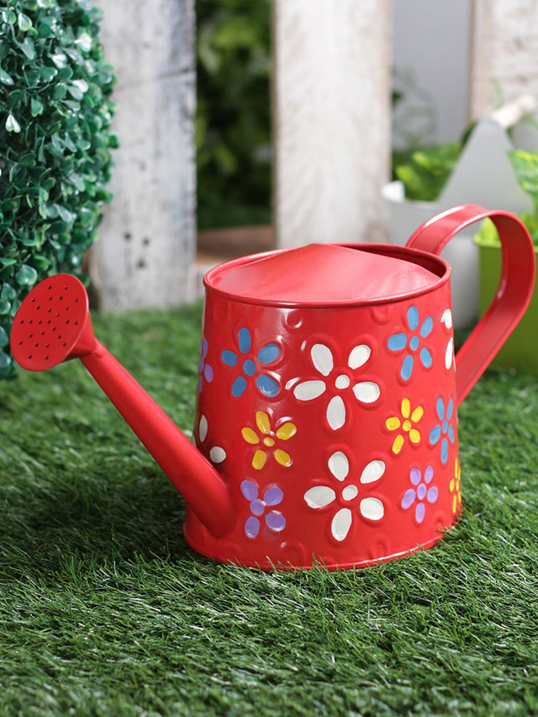 green girgit Metal Red Handpainted Watercan Price in India