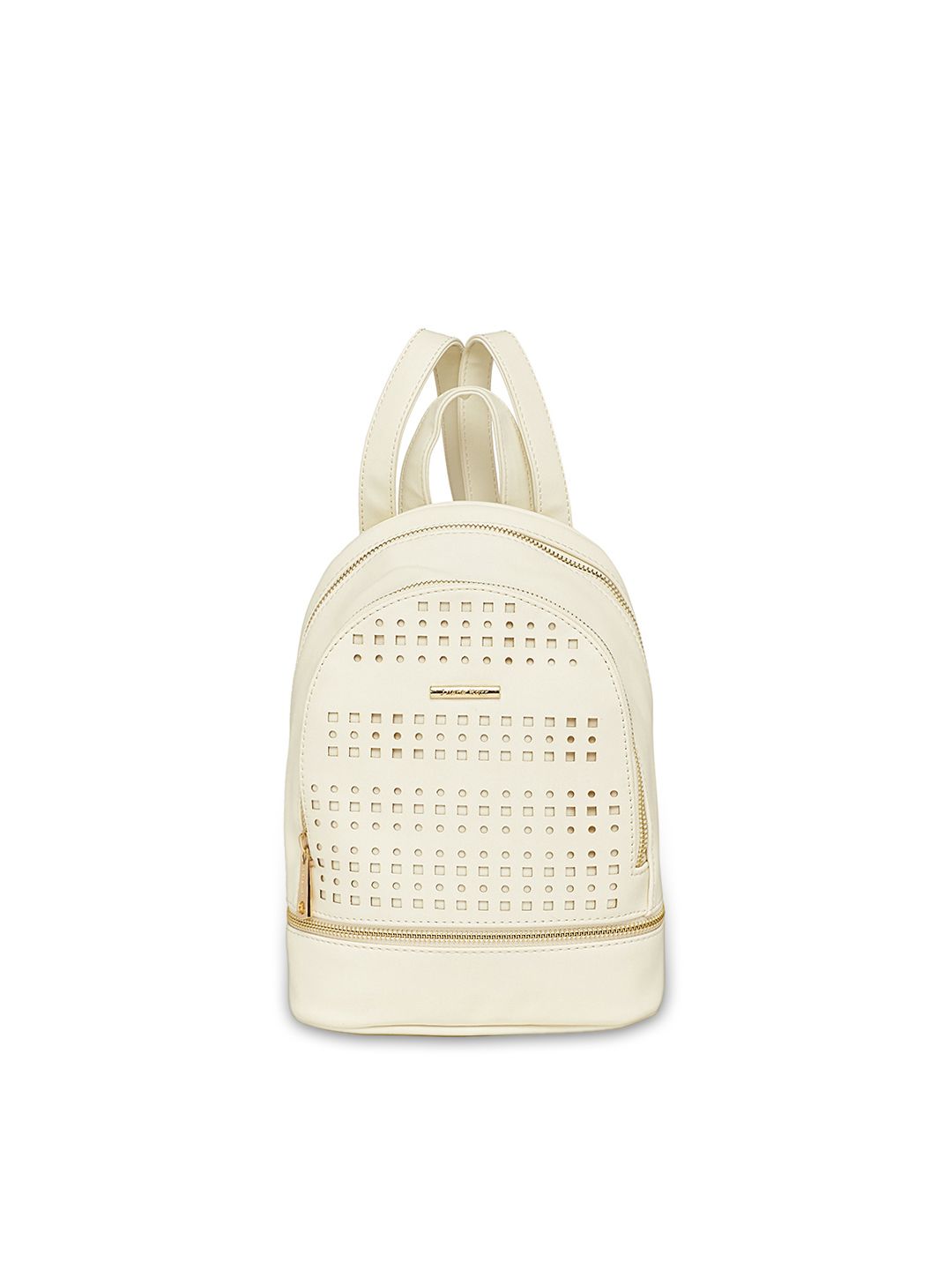 Diana Korr Women Off-White Solid Backpack Price in India