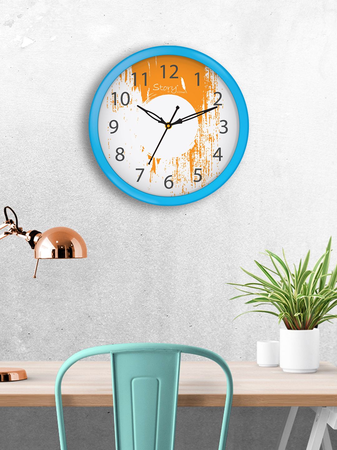 Story@home White Round Printed Analogue Wall Clock 25 cm x 25 cm Price in India