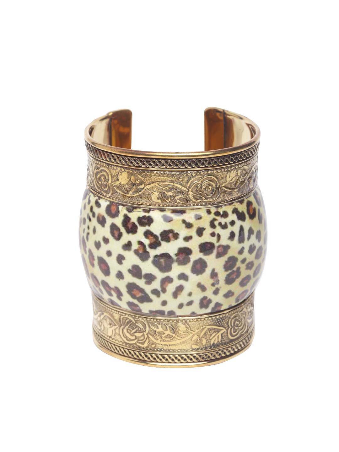 Moedbuille Gold-Toned Brass Cuff Bracelet Price in India