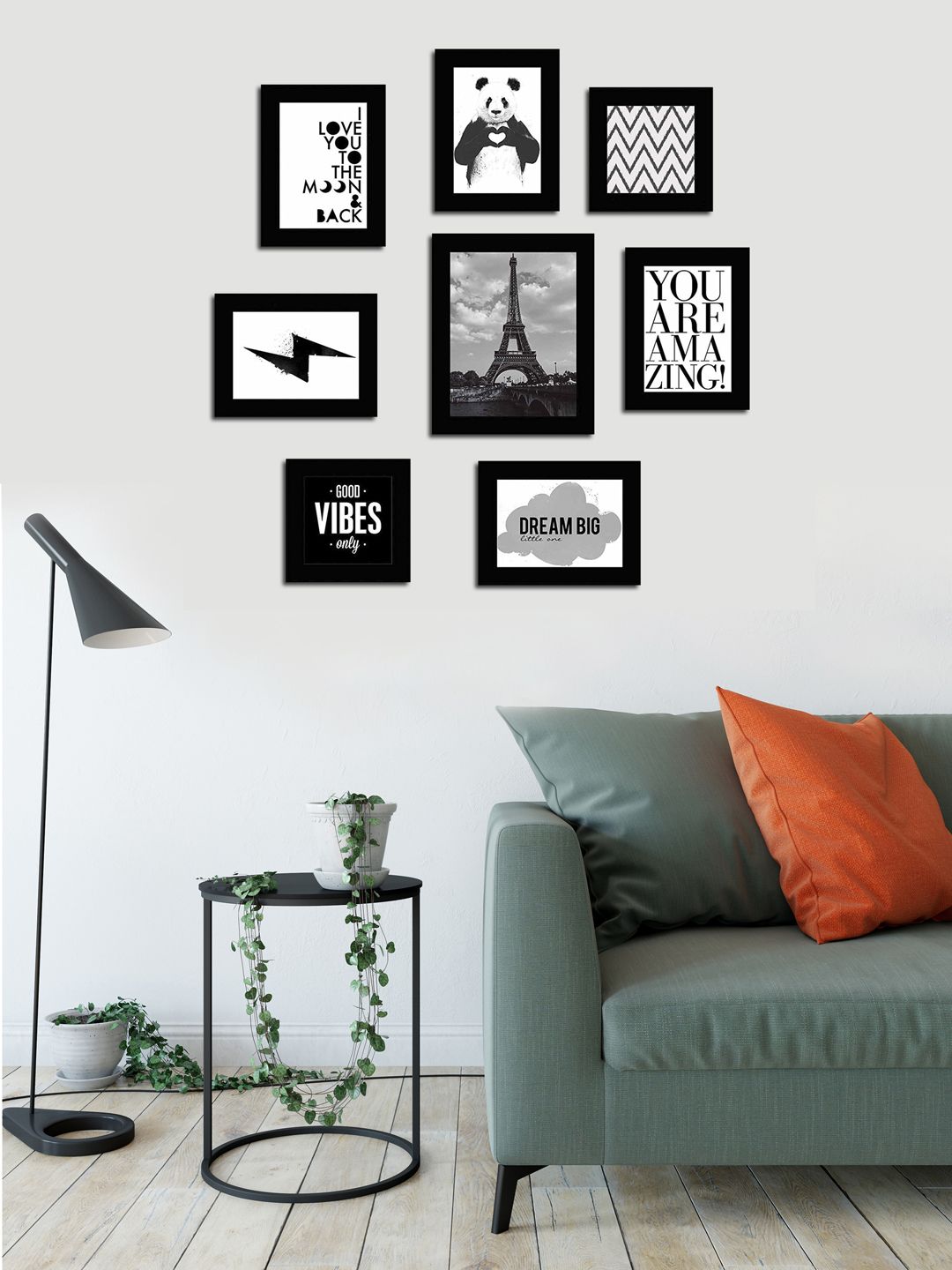 Art Street Black Set of 8 Photo Frames Price in India