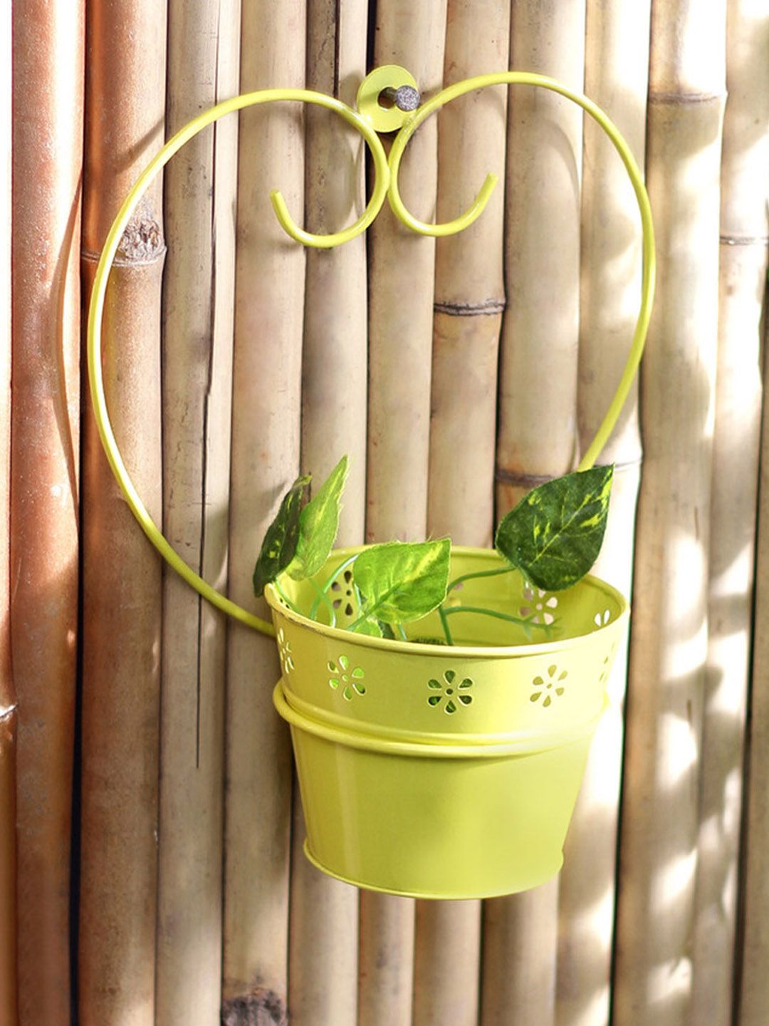 green girgit Yellow Solid Wall Mounted Planter Price in India