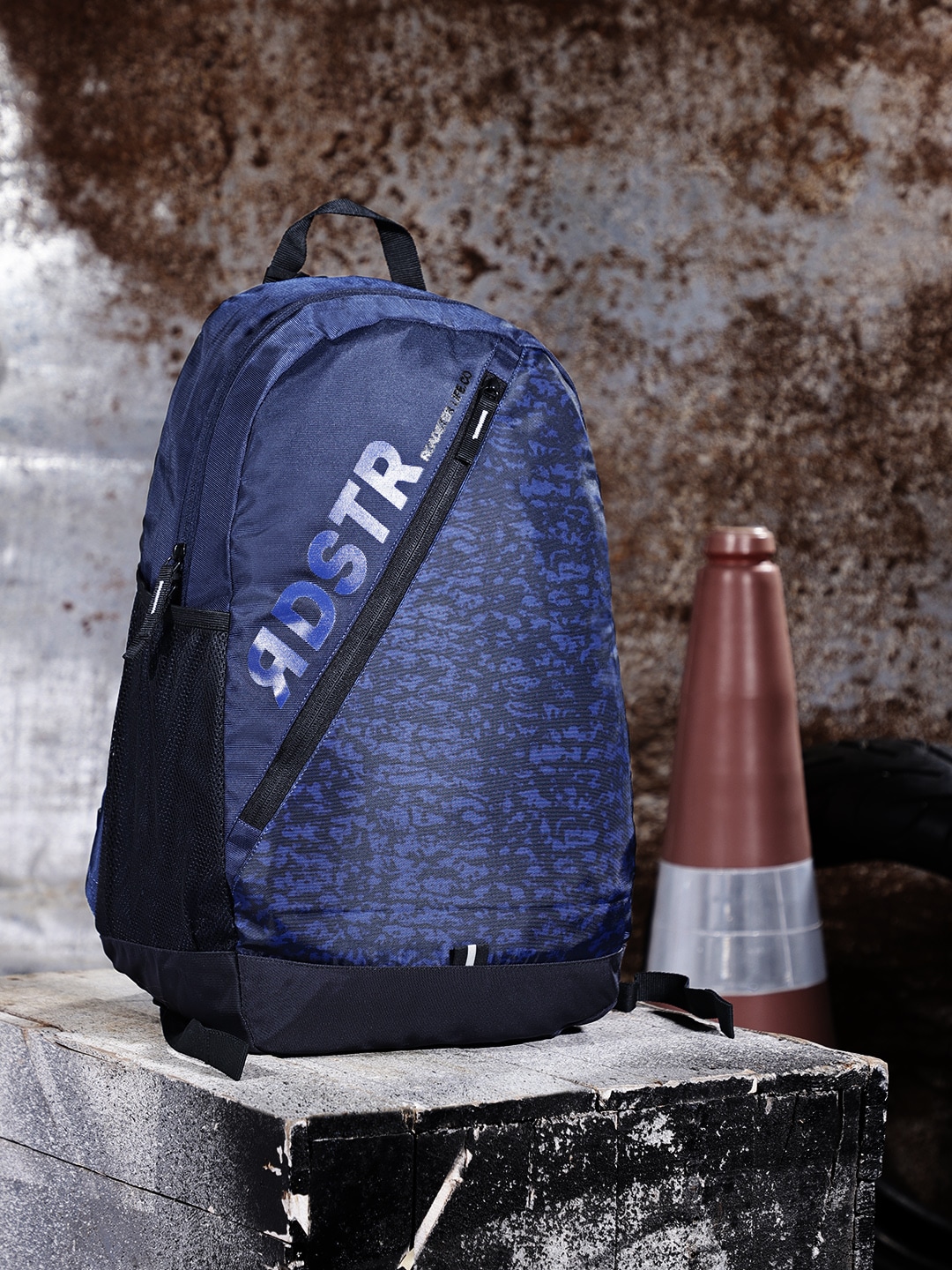 Roadster Unisex Navy Blue Brand Logo Backpack Price in India