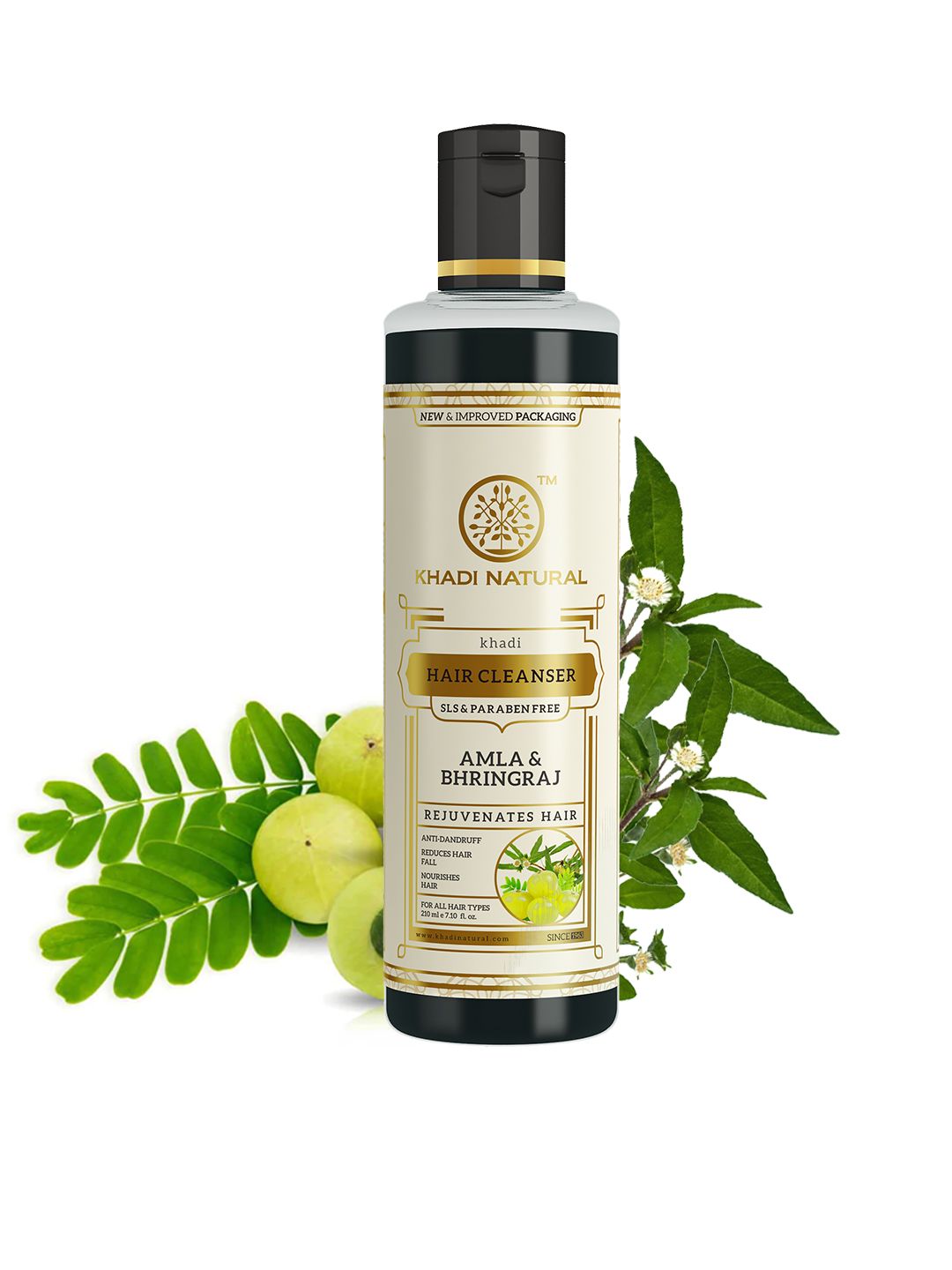 Khadi Natural SLS & Paraben Free Amla & Bhringraj Anti- Dandruff Hair Cleanser  - 210ml
