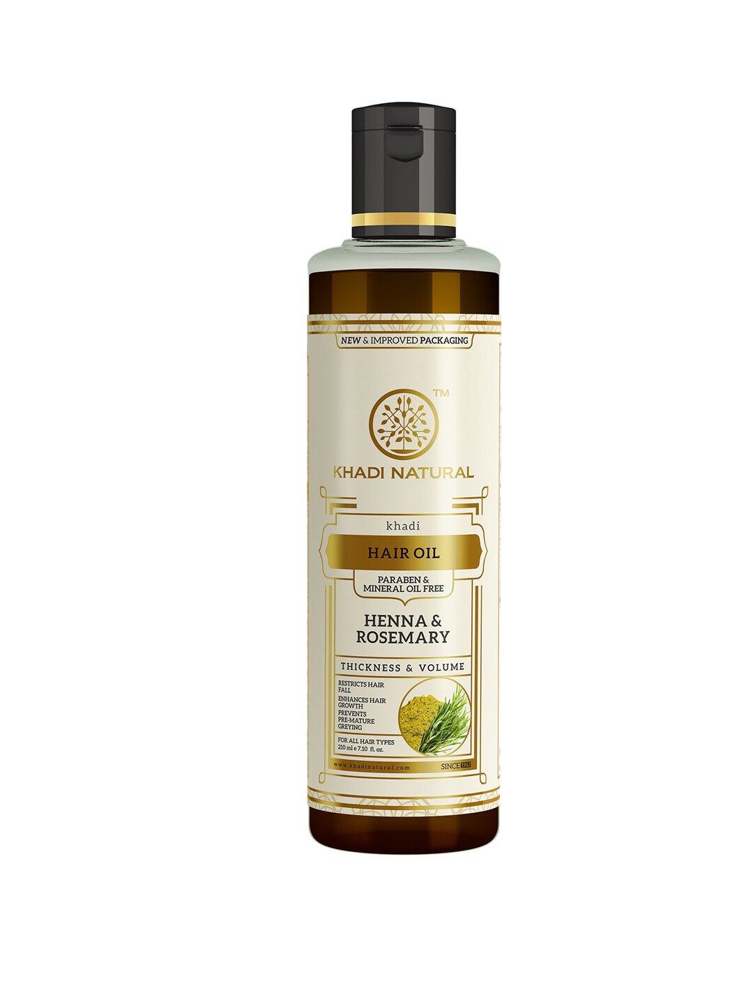 Khadi Natural Sustainable Unisex Henna & Rosemary Herbal Hair Oil 210 ml Price in India