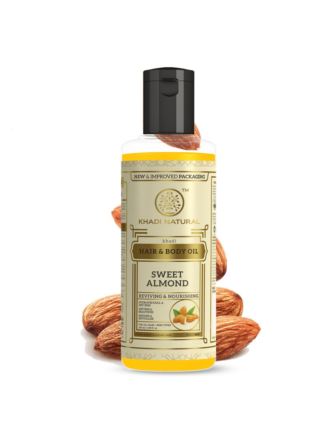 Khadi Natural Sweet Almond Hair & Body Herbal Oil 100 ml