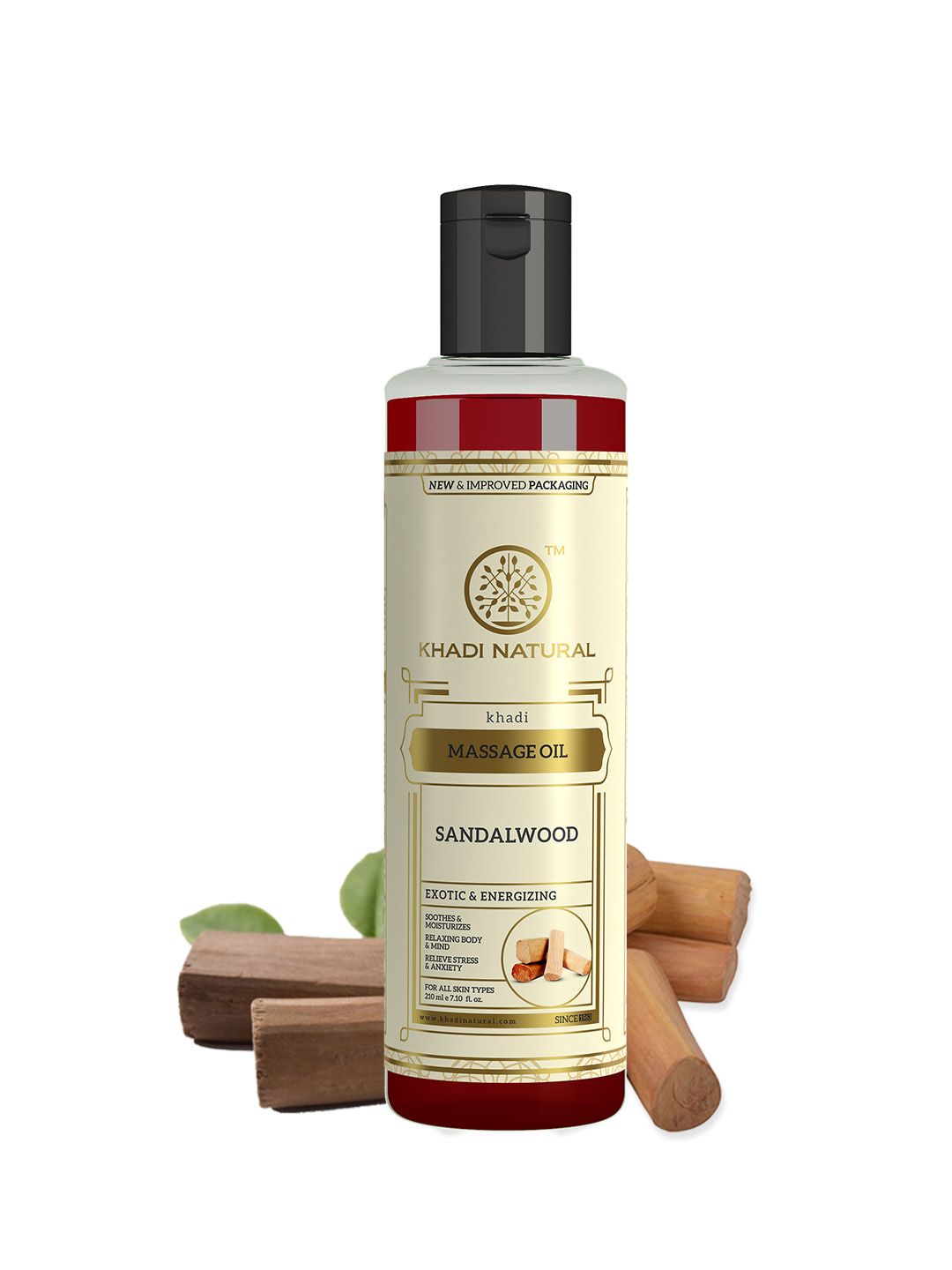 Khadi Natural Unisex Sandalwood Herbal Massage Oil 210 ml