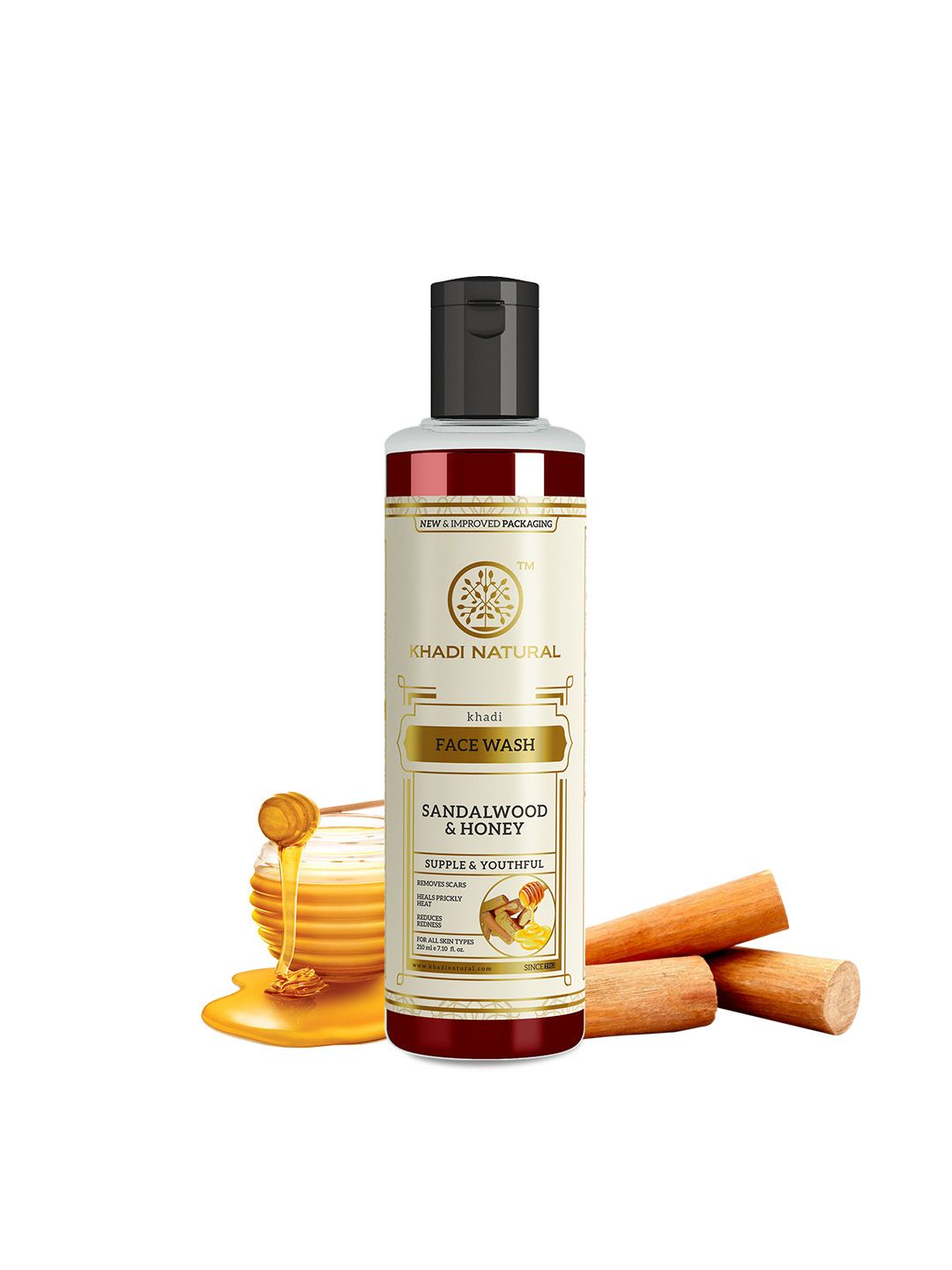 Khadi Natural Sandalwood & Honey Face Wash To Prevents Acnes & Pimples - 210 ml