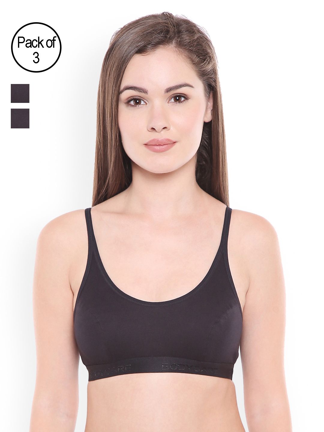 Bodycare Pack of 3 Black Sports Bras E1608 Price in India