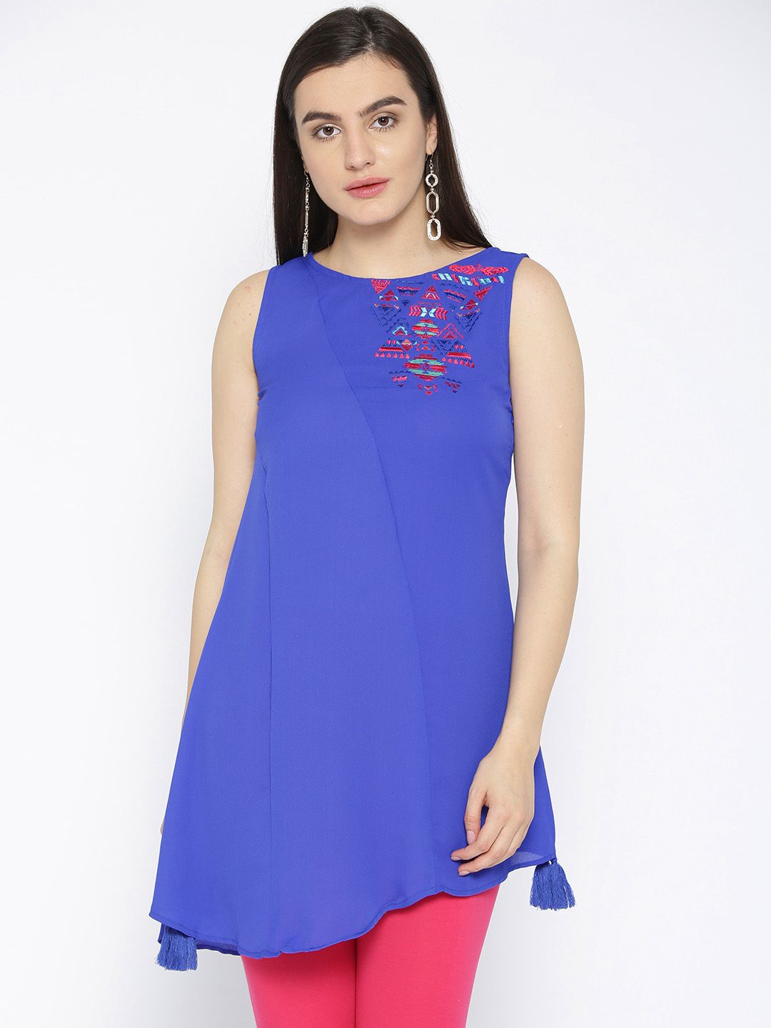 Bronz Blue Solid Tunic Price in India