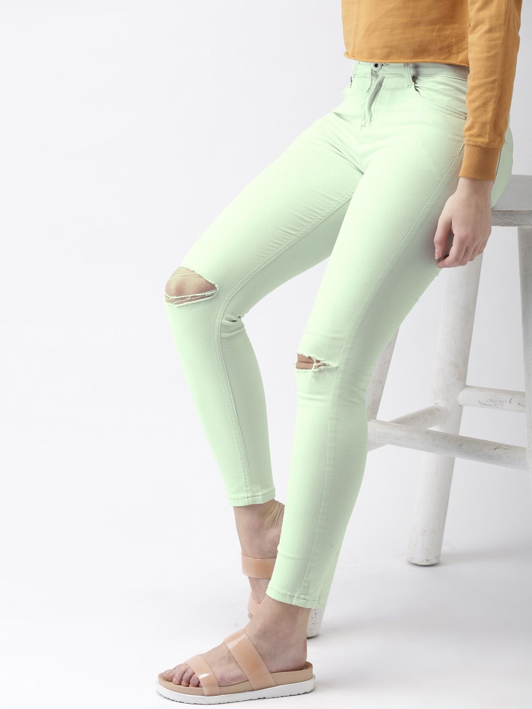 sea green jeans