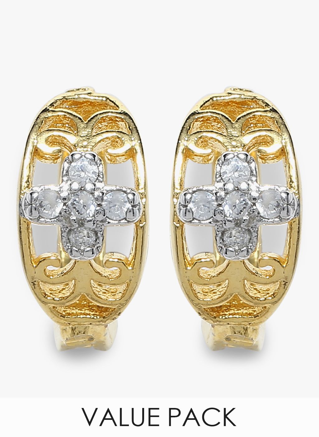 Sia Art Jewellery Golden/Silver Toned Hoops & Baali