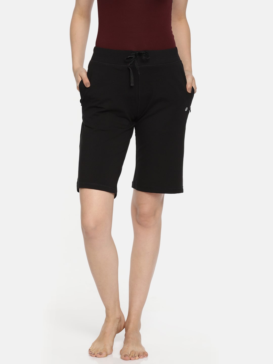 Enamor Women Black Relaxed Fit Lounge City Shorts Price in India