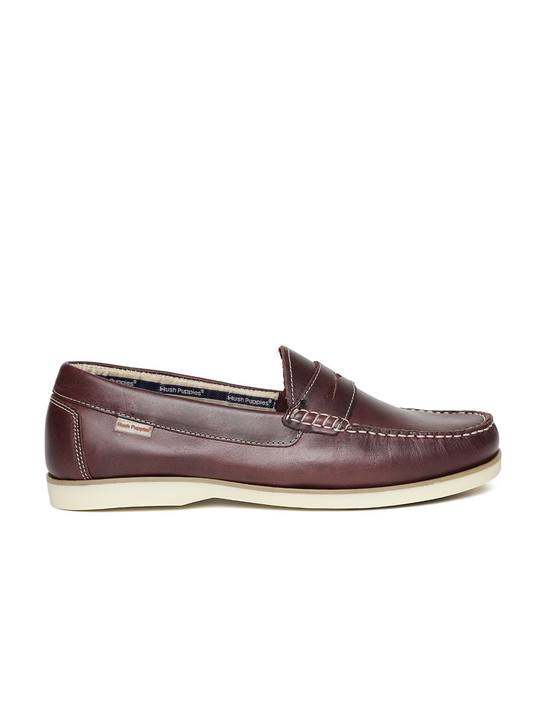 Buy Hush Puppies Men Burgundy Leather Loafers - Casual Shoes  display picture 1