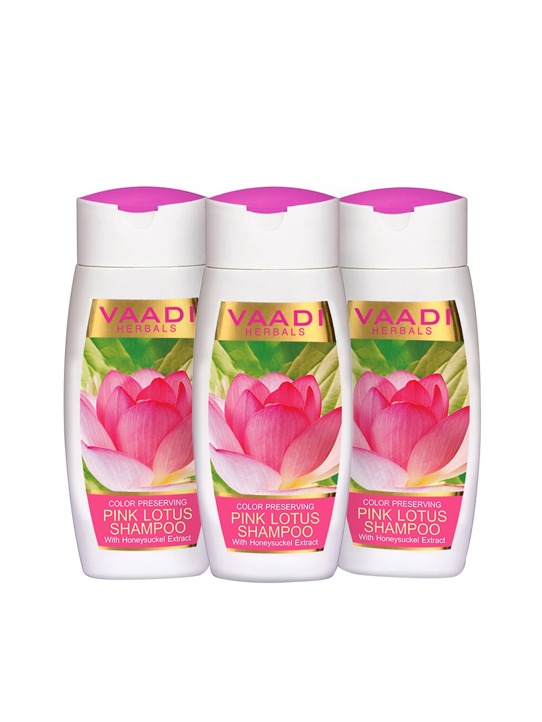 Vaadi Herbals Unisex Value Pack of 3 Pink Lotus Shampoo Price in India