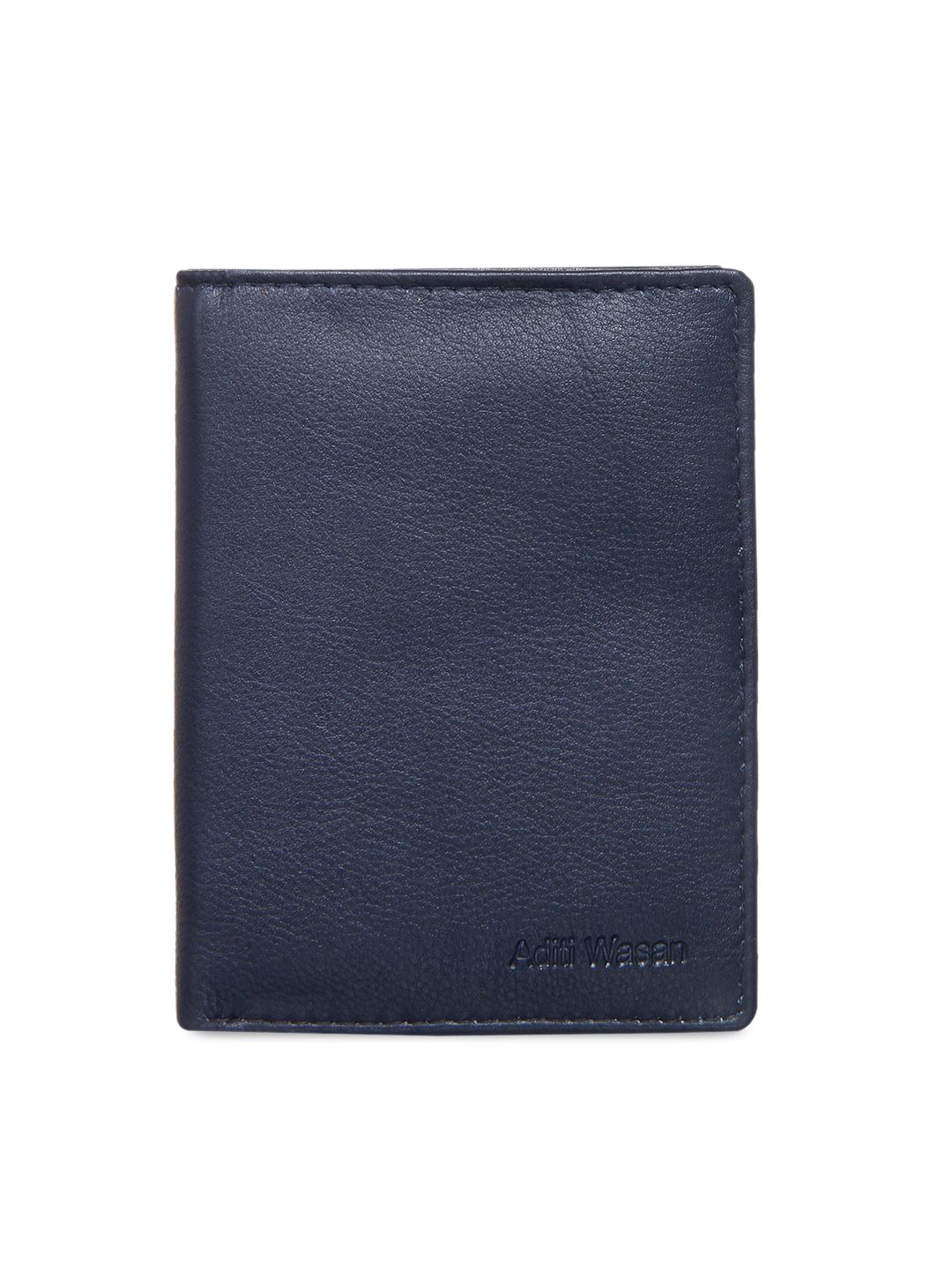 Aditi Wasan Unisex Blue Solid Leather Card Holder Price in India