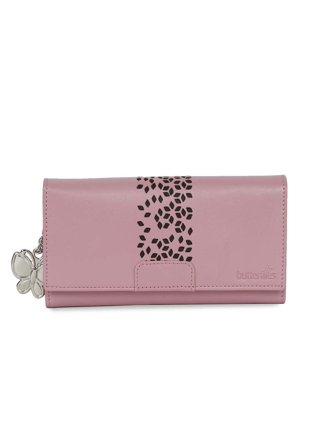 Butterflies Women Pink Solid Two Fold Wallet Price in India