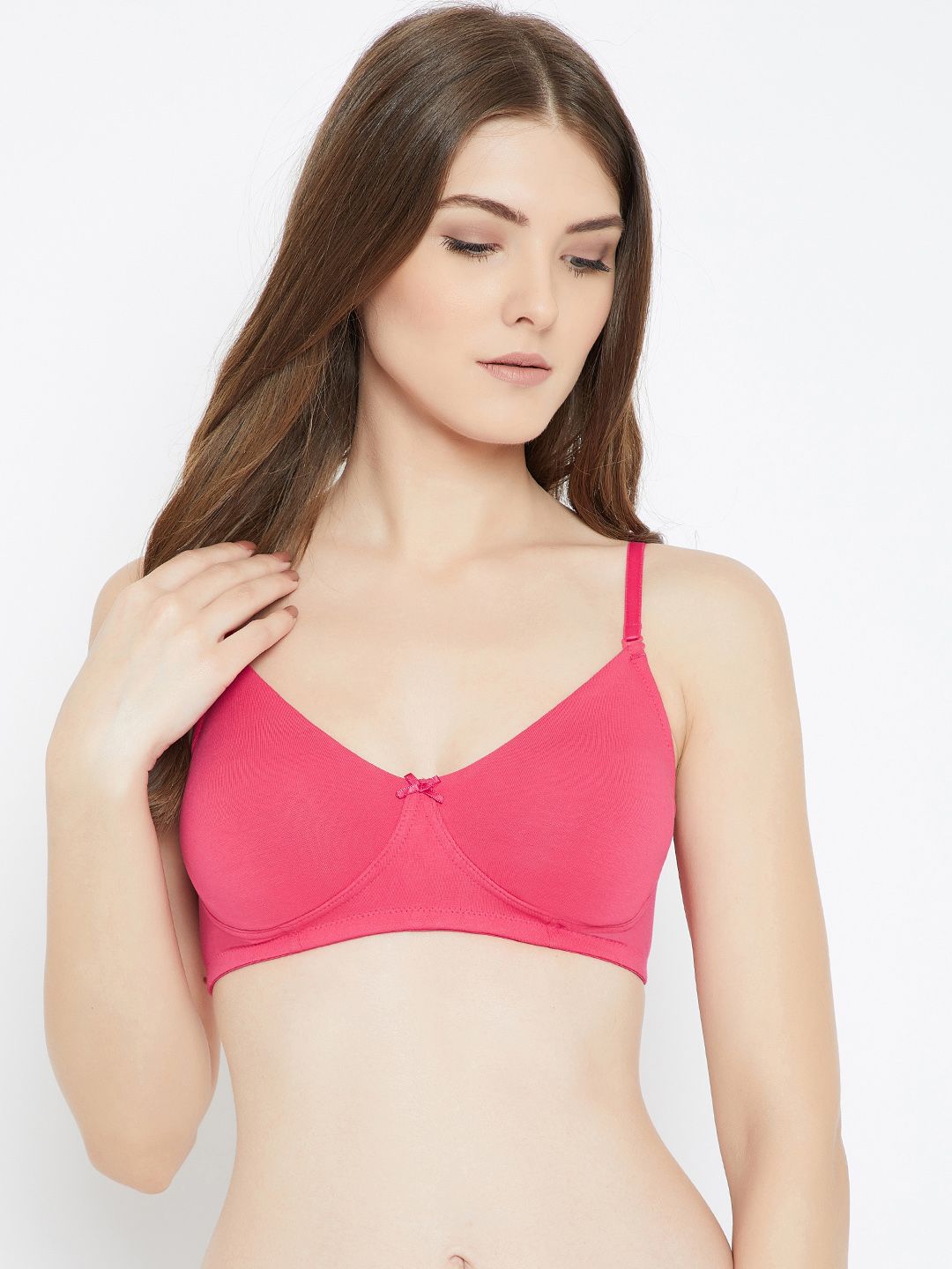 C9 AIRWEAR Pink Solid Non-Wired Non Padded Everyday Bra C2606_HotPink Price in India