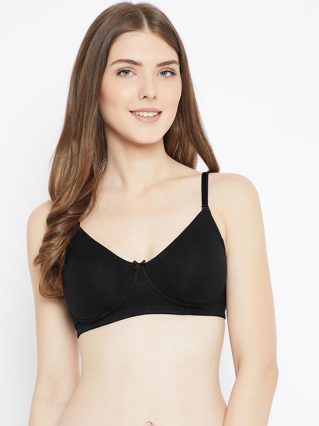 C9 AIRWEAR Black Solid Non-Wired Non Padded Everyday Bra C2606_Black Price in India