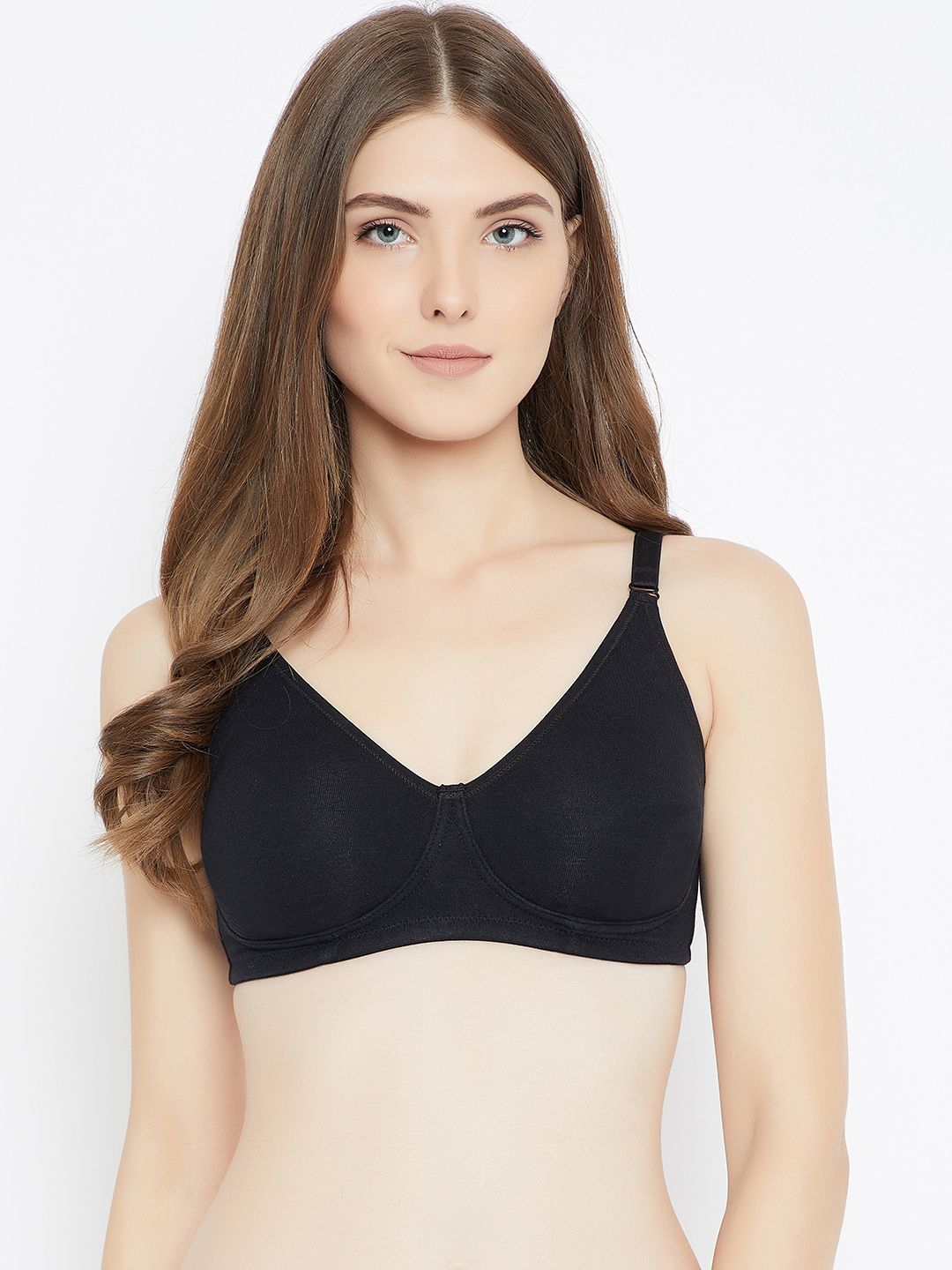 C9 AIRWEAR Black Solid Non-Wired Non Padded Everyday Bra C2605_Black Price in India