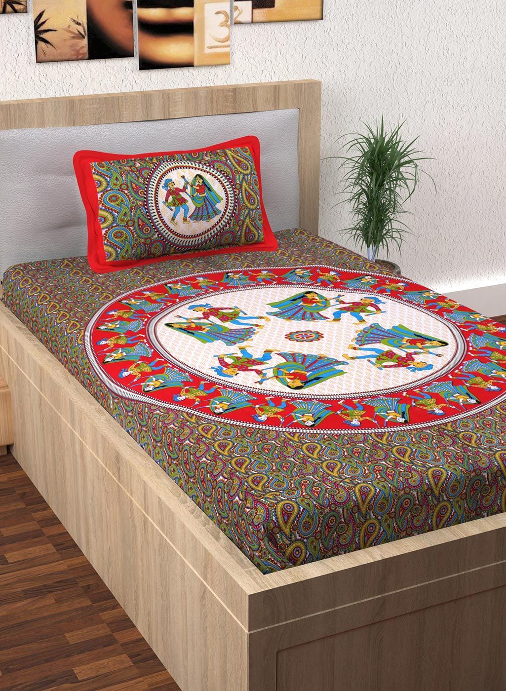 Story@home Cotton Single Bedsheet With 1 Pillow Cover