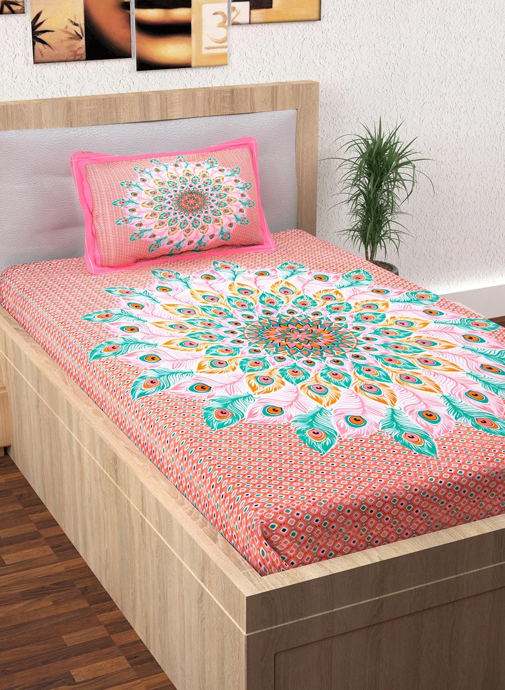 Story@home Cotton Single Bedsheet With 1 Pillow Cover