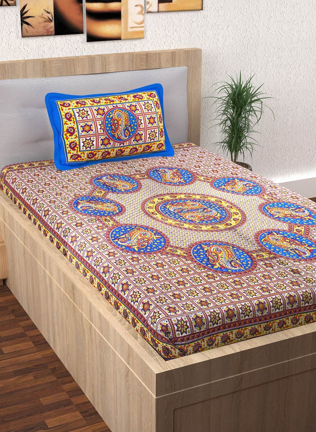 Story@home Cotton Single Bedsheet With 1 Pillow Cover