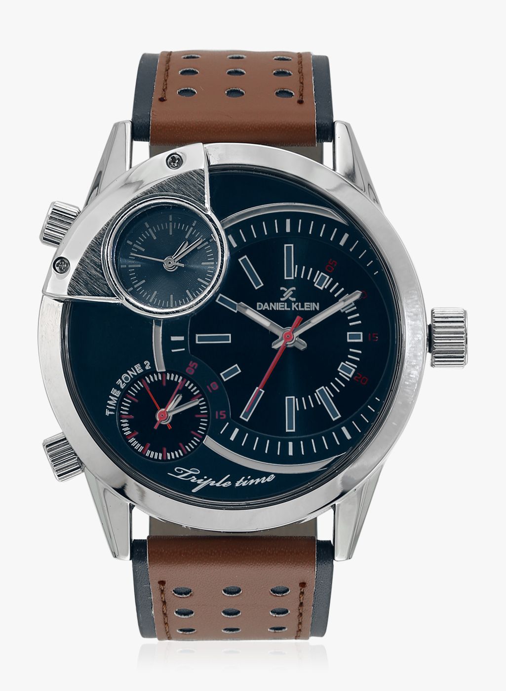 Daniel Klein Brown/Black Leather Chronograph Watch