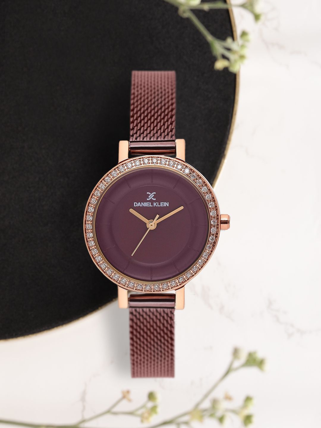 Daniel Klein Women Burgundy Analogue Watch DK11699-7 Price in India