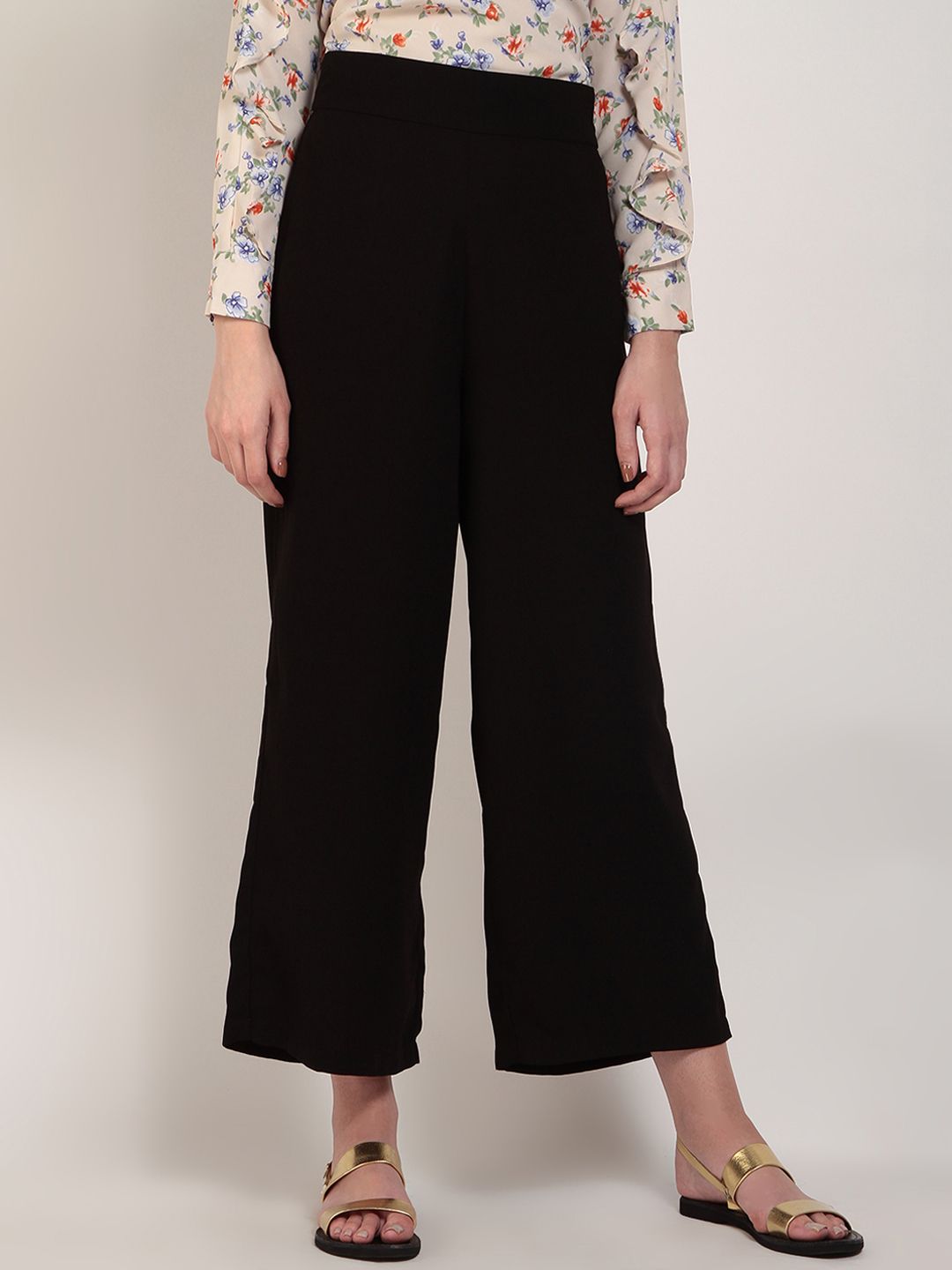 RARE Women Black Parallel Trousers Price in India