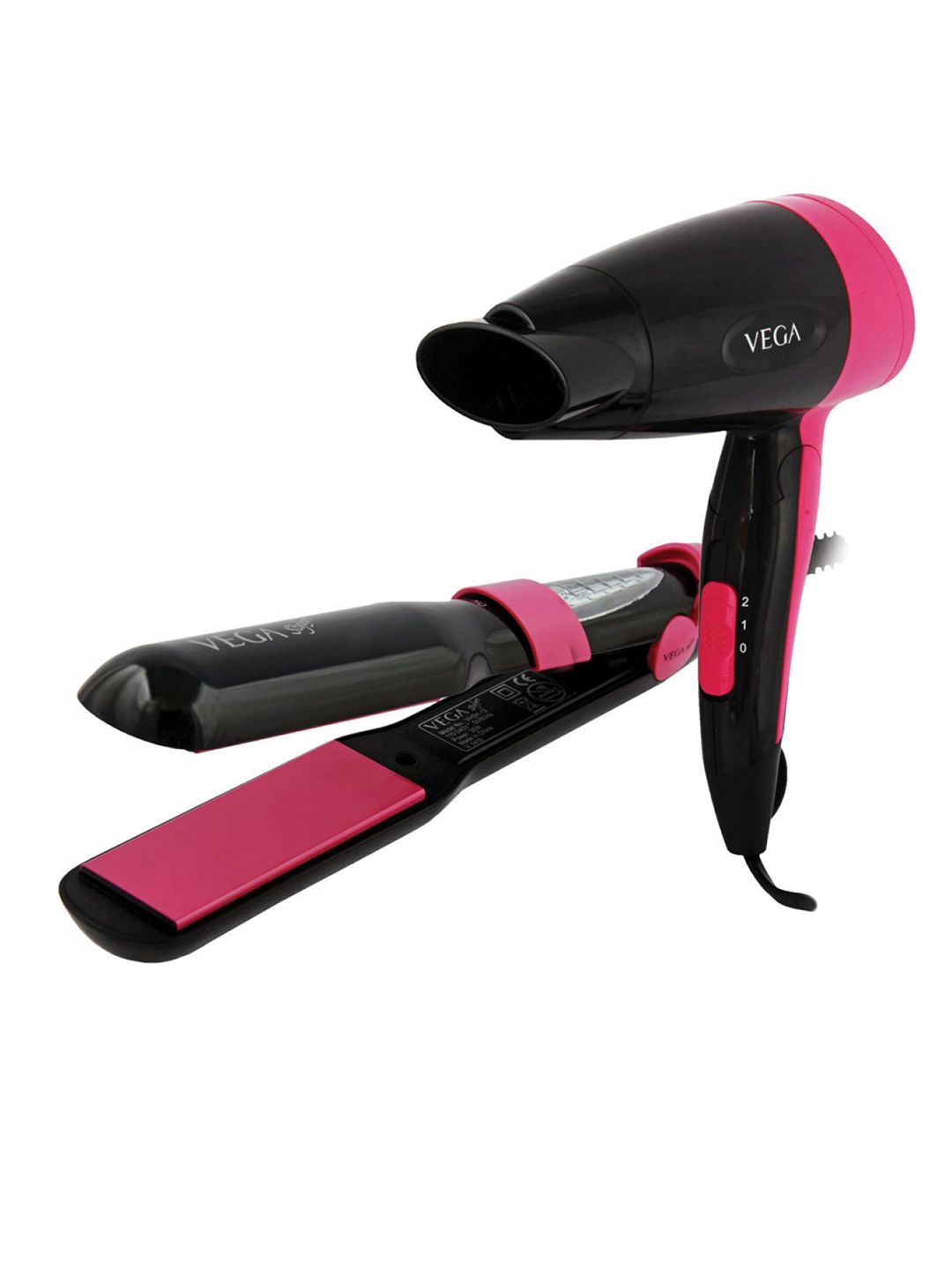 VEGA Black & Pink Miss Perfect Hair Dryer + Hair Straightener VHSS-01 Price in India