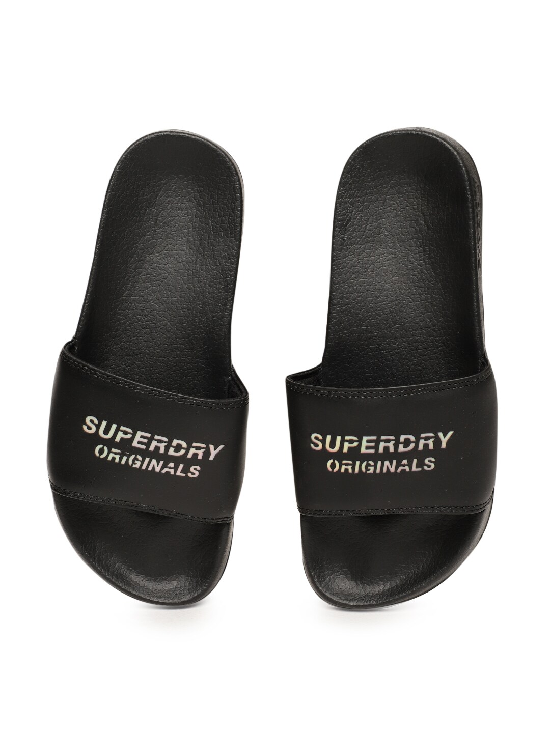 Superdry Women Black Solid Sliders Price in India